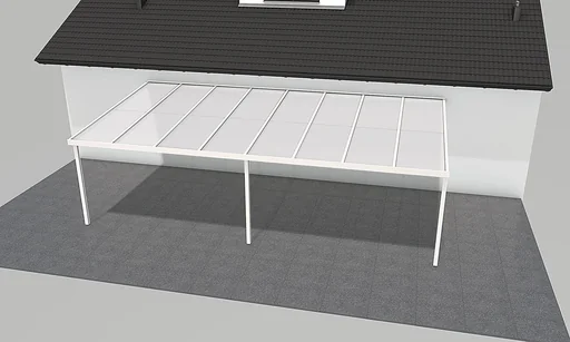 "Terrassendach Premium, weiß, 8125 x 4060 mm - Polycarbonat Stegplatten 16 mm, opal image"