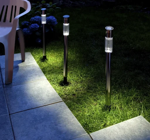 "Solar-Gartenlampe, Edelstahl, 3er-Set image"