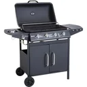 Gasgrill Grillwagen Außenküche Standgrill BBQ mit 4 x Brenner Thermometer Edelstahl 122 x 55 x 98 cm
