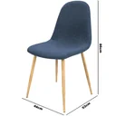Design-Stuhl mit Stoffbezug dunkelblau 4 Stück