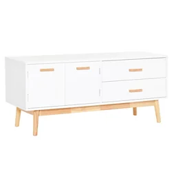 Fernsehtisch Fernsehschrank TV Lowboard Moderne MDF-Platte Gummiholzbeine Staura