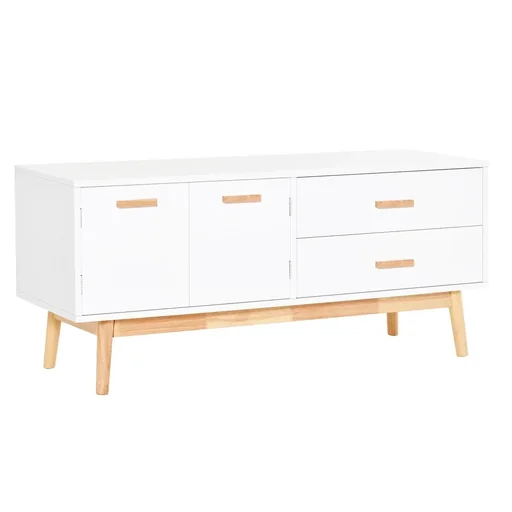 "Fernsehtisch Fernsehschrank TV Lowboard Moderne MDF-Platte Gummiholzbeine Stauraum Wohnzimmer Büro für Fernseher bis zu image"