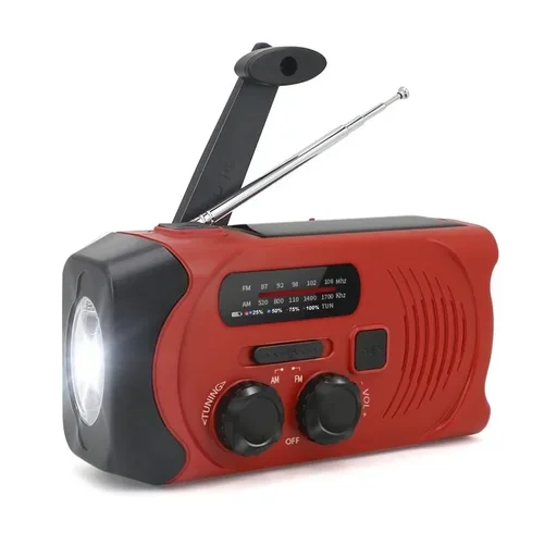 "Tragbares Solar Kurbel Radio mit Taschenlicht image"