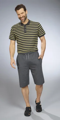 "Poloshirt gestreift, Farbe anthrazit/gelb, Gr.M image"