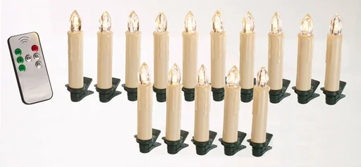 "Kabellose XL Christbaumkerzen mit Fernbedienung für den Außenbereich - 15 Stück image"