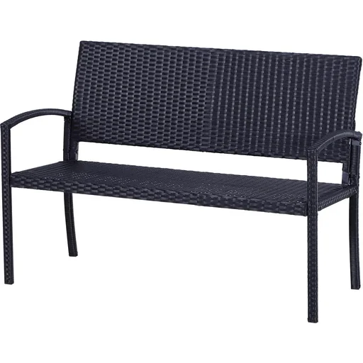 "Polyrattan Gartenbank schwarz image"