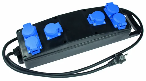 "Vollgummi-Steckdosenleiste S1 H07RN-F 3G2,5, 2m, 230V, 6 Schutzkontaktsteckdosen 230V, 16A image"