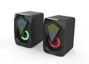 2.0 Gaming Lautsprecher mit RGB Licht und USB Stromversorgung