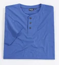 T-Shirt mit Knopfleiste, Farbe royal, Gr.M