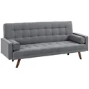 Dreisitziges Sofa mit Schlaffunktion, grau, 208 x 81 x 92 cm