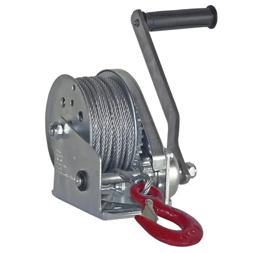 "Handbremswinde BHW-1800, Max. Hubkraft / Zugkraft unterste (1.) Lage: 820 daN, inkl. 20 m Seil mit SOB Haken image"