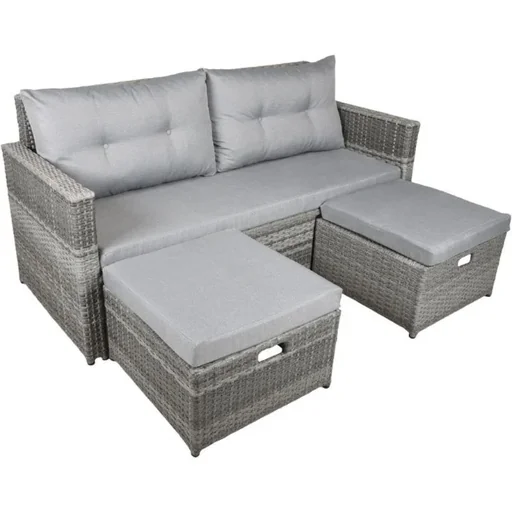 "Lounge-Sofa MALTA, Aluminium, Kunststoffgeflecht halbrund 8 mm image"
