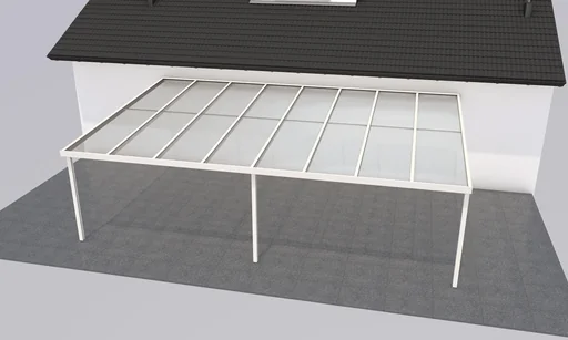 "Terrassendach Premium, weiß, 8125 x 5060 mm - Acryl Stegplatten 16mm, klar image"