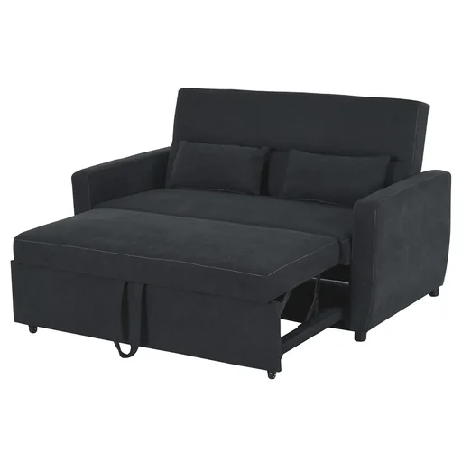 "Schlafsofa, Klappsofa, 2-Sitzer Stoffsofa, Verstellbarer Winkel, Dunkelgrau, 148 x 82 x 89 cm image"