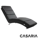 Lounger London schwarzes Kunstleder 186 x 55 x 89cm