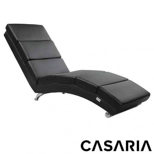 "Lounger London schwarzes Kunstleder 186 x 55 x 89cm image"