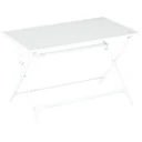 Gartentisch - Weiß - Metall/Glas - 110 x 70 x 70 cm