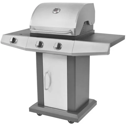 "Gasgrill und Grill 2+1 Kochzone schwarz und silber image"
