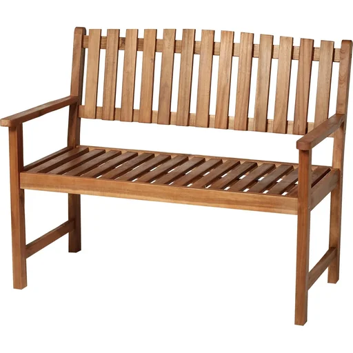 "2-Sitzer Sitzbank Gartenbank Holzbank mit Armlehne Landhausstil Akazienholz Rotbraun 120 x 65 x 91,5 cm image"