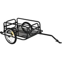 Fahrradanhänger Lastenanhänger für Fahrrad 40 kg Belastbarkeit Transportanhänger Handwagen Kupplung faltbar Stahl Schwar