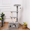 Kratzbaum mit Katzenhöhle Ballspielzeug Katzenbaum Kletterbaum für Katzen Mehrstufiges Multiaktivitätszentrum E1 MDF Sis