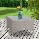 Polyrotan Beistelltisch Grau, 58 x 58 x 42 cm
