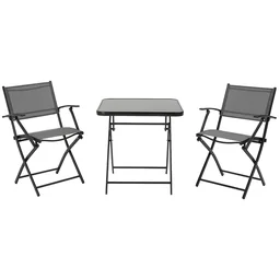 Sitzgruppe klappbar 3tlg. Balkonset Balkonmöbel 1 Tisch+2 Stühle Gartenmöbel Set