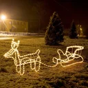 Weihnachts-Rentier mit Schlitten - Weihnachtsbeleuchtung - Warmweiß