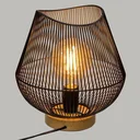 NL Tischleuchte mit Holzfuß - 28 cm - Schwarz