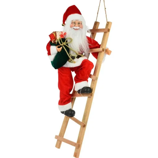 "Weihnachtsmann auf der Treppe - Stehend - 65cm - Rot image"