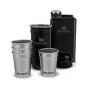 Adventure Shot & Flask Gift Set, Flasche 236 ml, 4 Edelstahl-Pinnchen, 59 ml, Edelstahlbehälter matt schwarz