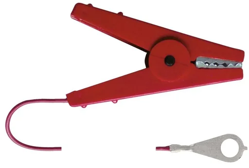 Zaunkabel mit Klemme, rot, 100 cm, mit M8-Öse
