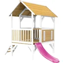 Akela Spielhaus Braun/Weiß - Lila Rutsche