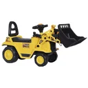 Sitzbagger mit eingebautem Ablagefach Kinder Rutschauto traktor Kinderbagger mit Hupe Gelb+Schwarz 80 x 26,5 x 39 cm