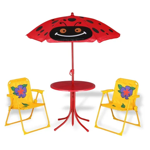 "Kindergartenset Käfer - 2 Stühle 1 Tisch mit Sonnenschirm image"