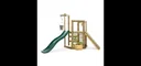 Discovery Spielhaus Outdoor-Spielhaus für Kinder aus Holz, Kletterrampe, Rutsche, Pflanzkübel, Malscheibe, natur