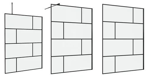 "Duschwand in modernem Design 140 x 195 cm - Glasdusche mit matt schwarzen Wandprofil - inklusive Wandhalterung image"