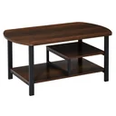 Couchtisch mit Ablageflächen industrieller Stil, E1 Spanplatte, Stahl, Braun, 100L x 60B x 46H cm