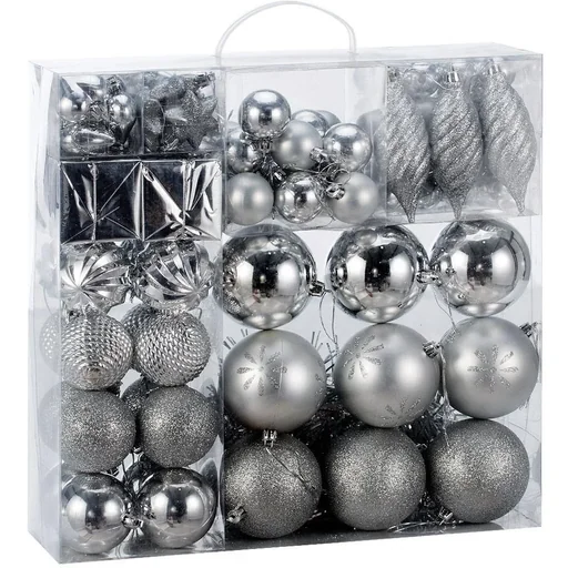 "Weihnachtskugeln 103 Stück - Silber image"