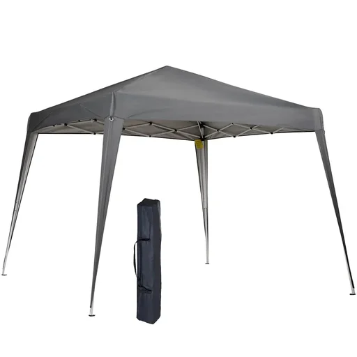 "Faltpavillon Pavillon Faltzelt Partyzelt inkl. Tragetasche 3x3m Stahl Grau image"