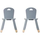 NL SET - 2x Hochstuhl - 50x30x30 cm - Grau