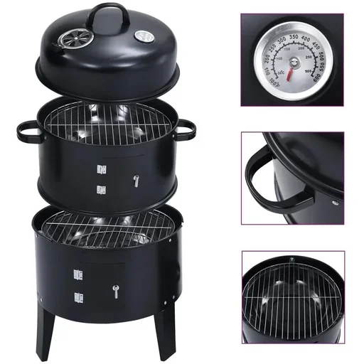 "Holzkohle-Smoker-Grill 3-in-1 40x80 cm image"