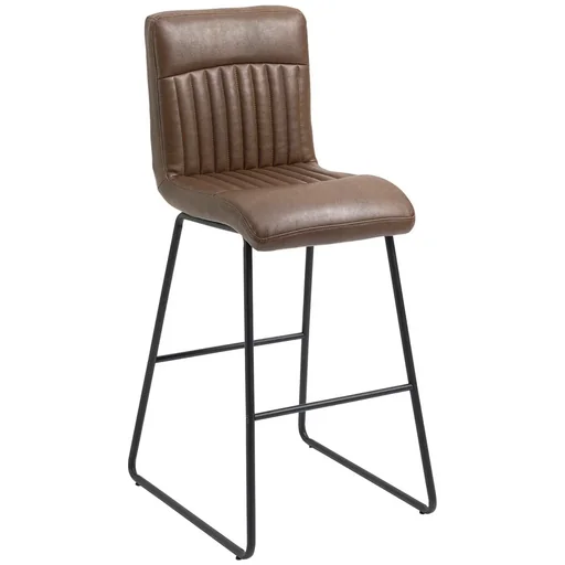 "Barhocker Barstühle mit Rückenlehne Esszimmerstühle PU-Kunstleder Schaumstoff Metall Braun+Schwarz 54 x 57 x 112 cm Ruts image"