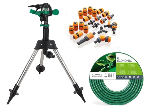 "Gartenschlauch + Schlauchverbinder Set + Rasenregner image"
