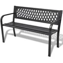 Gartenbank 118 cm Stahl schwarz