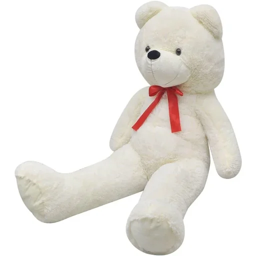 "Teddybär XXL 160 cm aus weichem Plüsch weiß image"