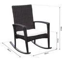 Schaukelstuhl Schwingsessel Polyrattan mit Kissen Braun