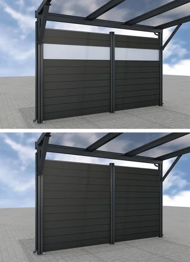 "Seitenwand für Carports, anthrazit, 5,82 x 1,86 m, WPC Dielen dunkelgrau image"