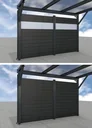Seitenwand für Carports, anthrazit, 5,82 x 1,86 m, WPC Dielen dunkelgrau / PC Paneele klar