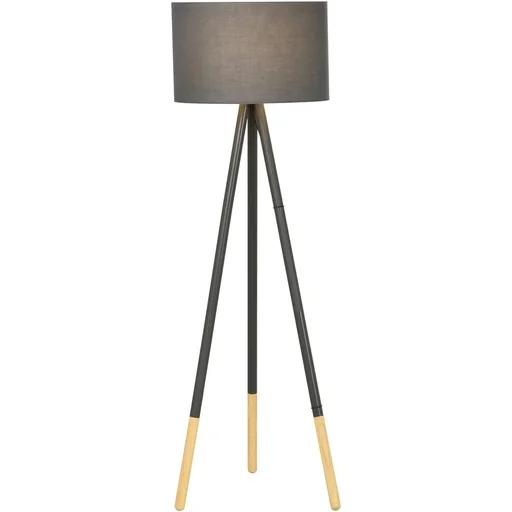 "Design-Stehlampe mit Dreibein und Fußschalter Grau image"
